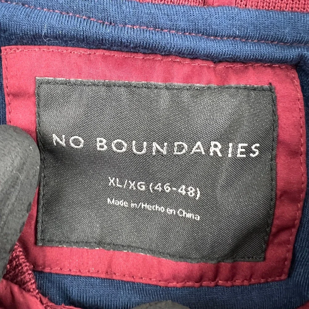 No Boundaries Lightweight Bomber Jacket XL Burgundy Men Streetwear Full Zip